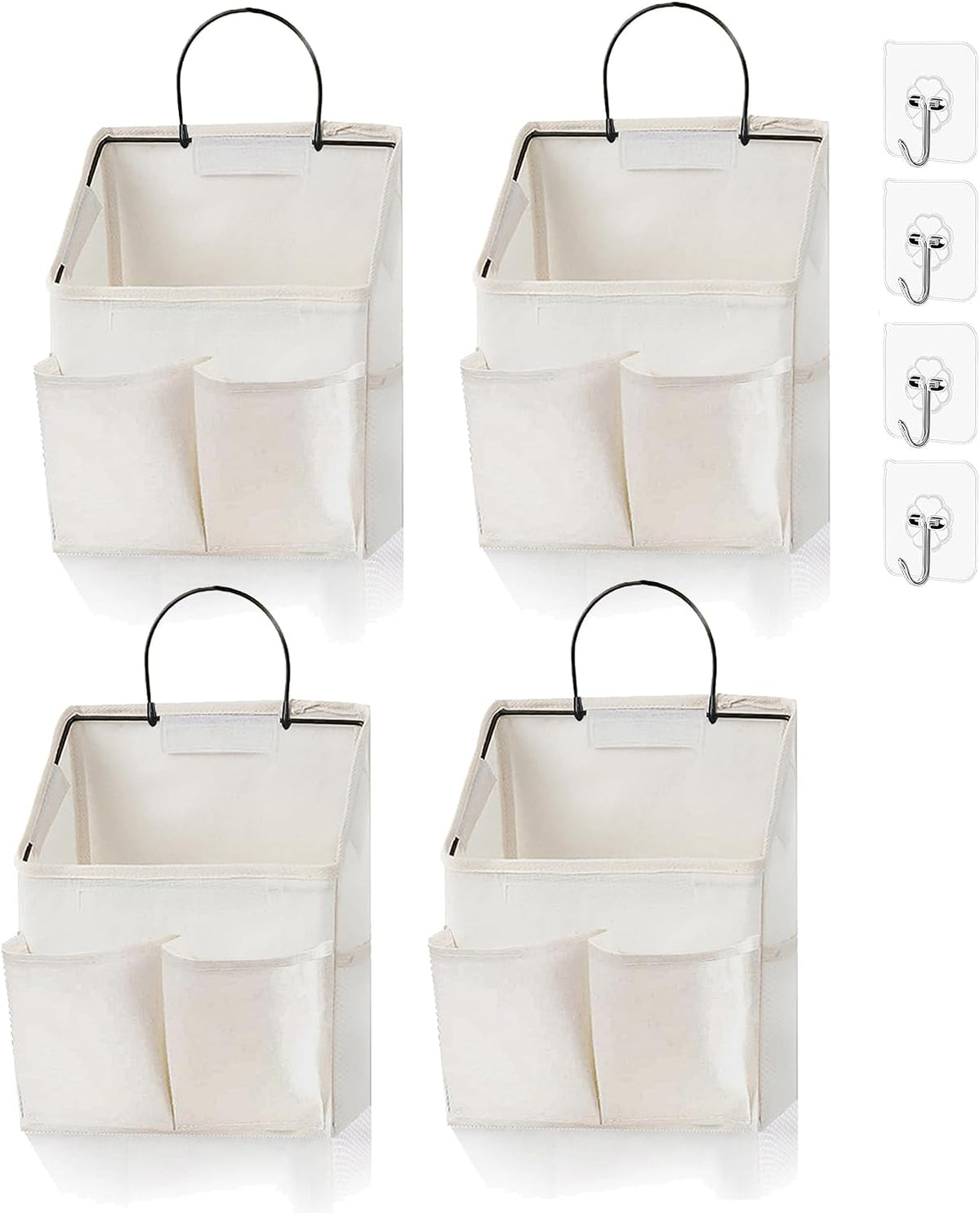 2 Pack Wall Hanging Storage Bag,Wall Hanging Organizer with Pockets, Hanging storage basket for Dormitory Bathroom Bedroom (Grey-upgraded)