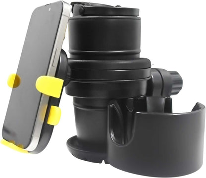 Baby Stroller Cup Holder - 3-in-1 Rotatable Bottle & Cup Holder with Detachable Phone Mount | Universal Fit for Strollers, Bikes, Scooters | Anti-Shake Silicone Inserts