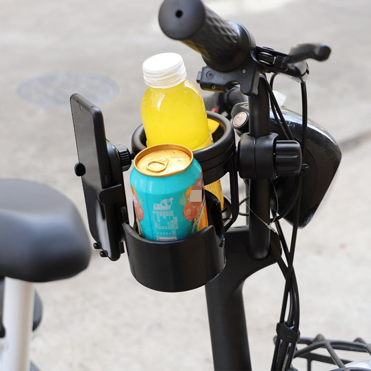Baby Stroller Cup Holder - 3-in-1 Rotatable Bottle & Cup Holder with Detachable Phone Mount | Universal Fit for Strollers, Bikes, Scooters | Anti-Shake Silicone Inserts