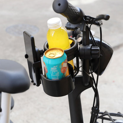 Baby Stroller Cup Holder - 3-in-1 Rotatable Bottle & Cup Holder with Detachable Phone Mount | Universal Fit for Strollers, Bikes, Scooters | Anti-Shake Silicone Inserts