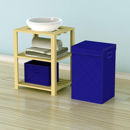 Foldable Laundry Hamper Basket with Lid and Bag, Beige
