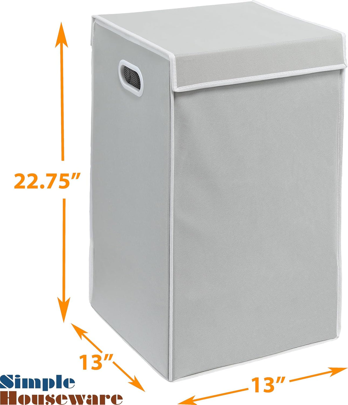 Foldable Laundry Hamper Basket with Lid and Bag, Beige