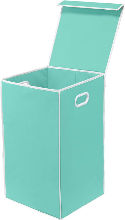Foldable Laundry Hamper Basket with Lid and Bag, Beige
