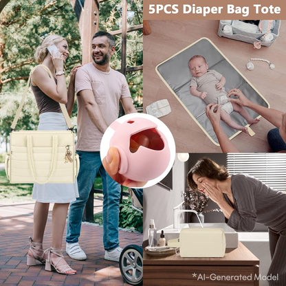 Diaper Bag Tote for Baby, Large Hospital Mommy Bag for Labor Delivery