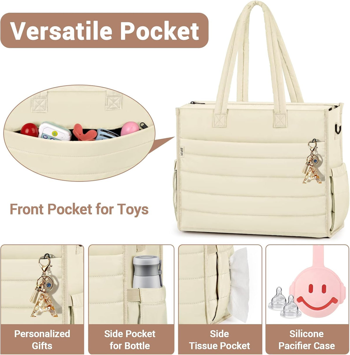 Diaper Bag Tote for Baby, Large Hospital Mommy Bag for Labor Delivery