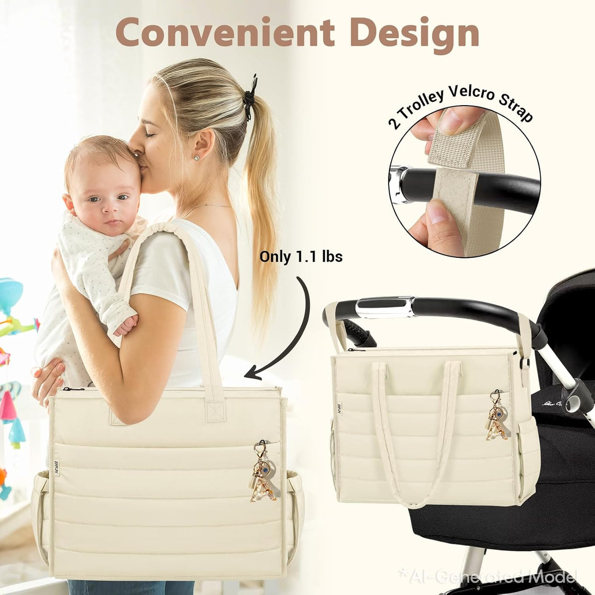 Diaper Bag Tote for Baby, Large Hospital Mommy Bag for Labor Delivery
