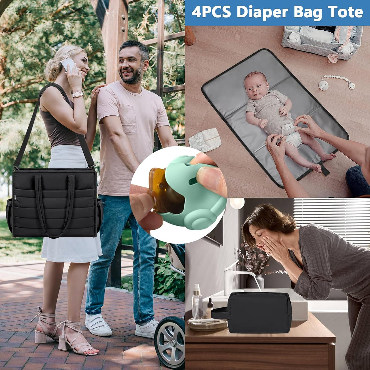 Diaper Bag Tote for Baby, Large Hospital Mommy Bag for Labor Delivery