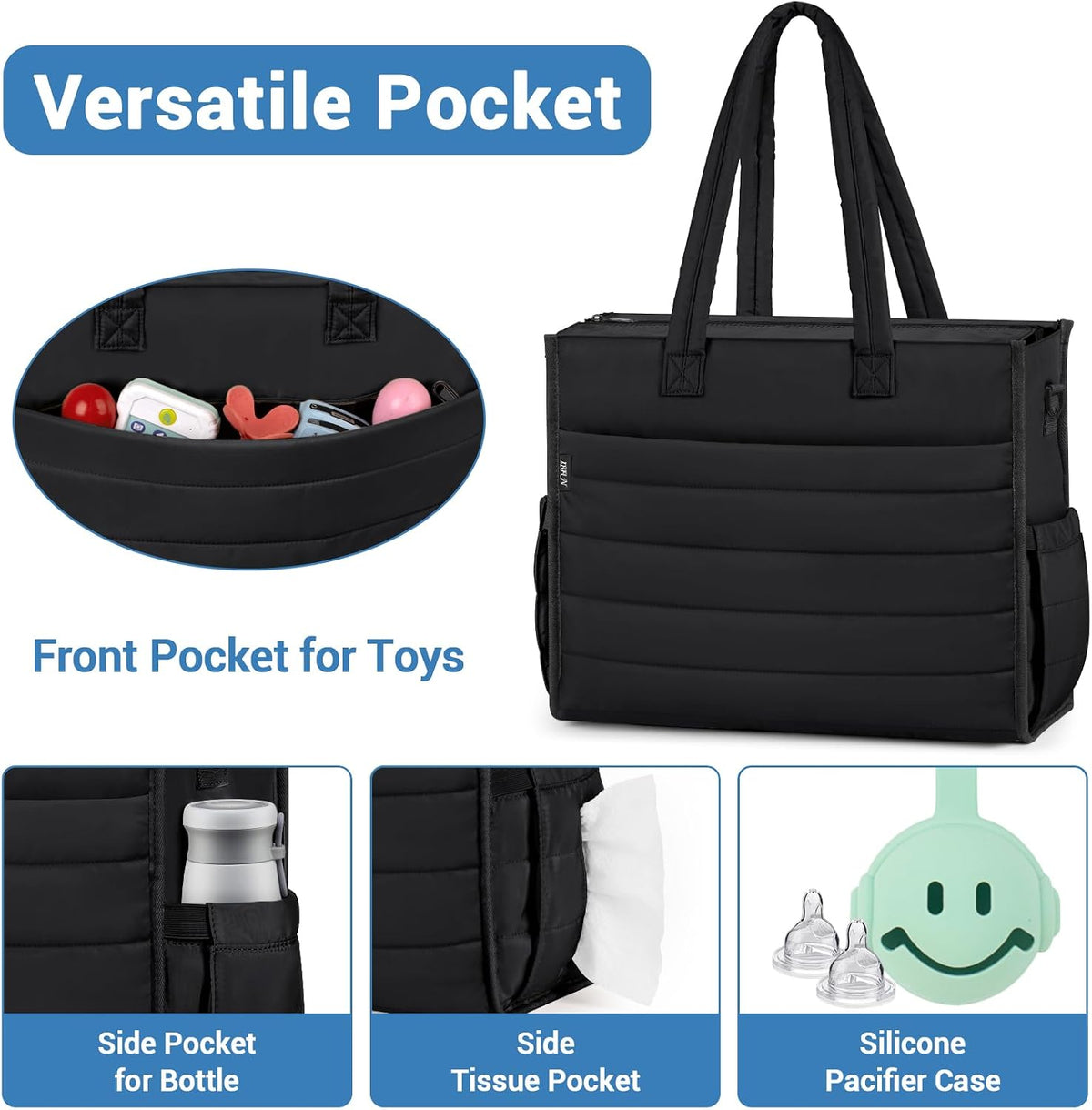 Diaper Bag Tote for Baby, Large Hospital Mommy Bag for Labor Delivery