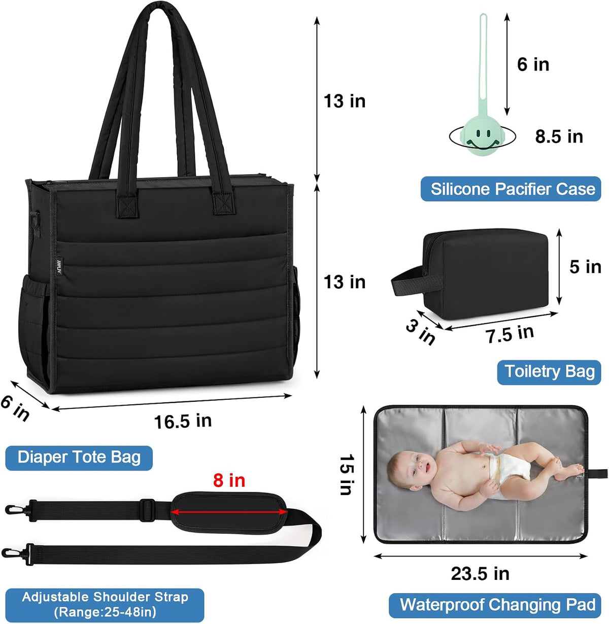 Diaper Bag Tote for Baby, Large Hospital Mommy Bag for Labor Delivery