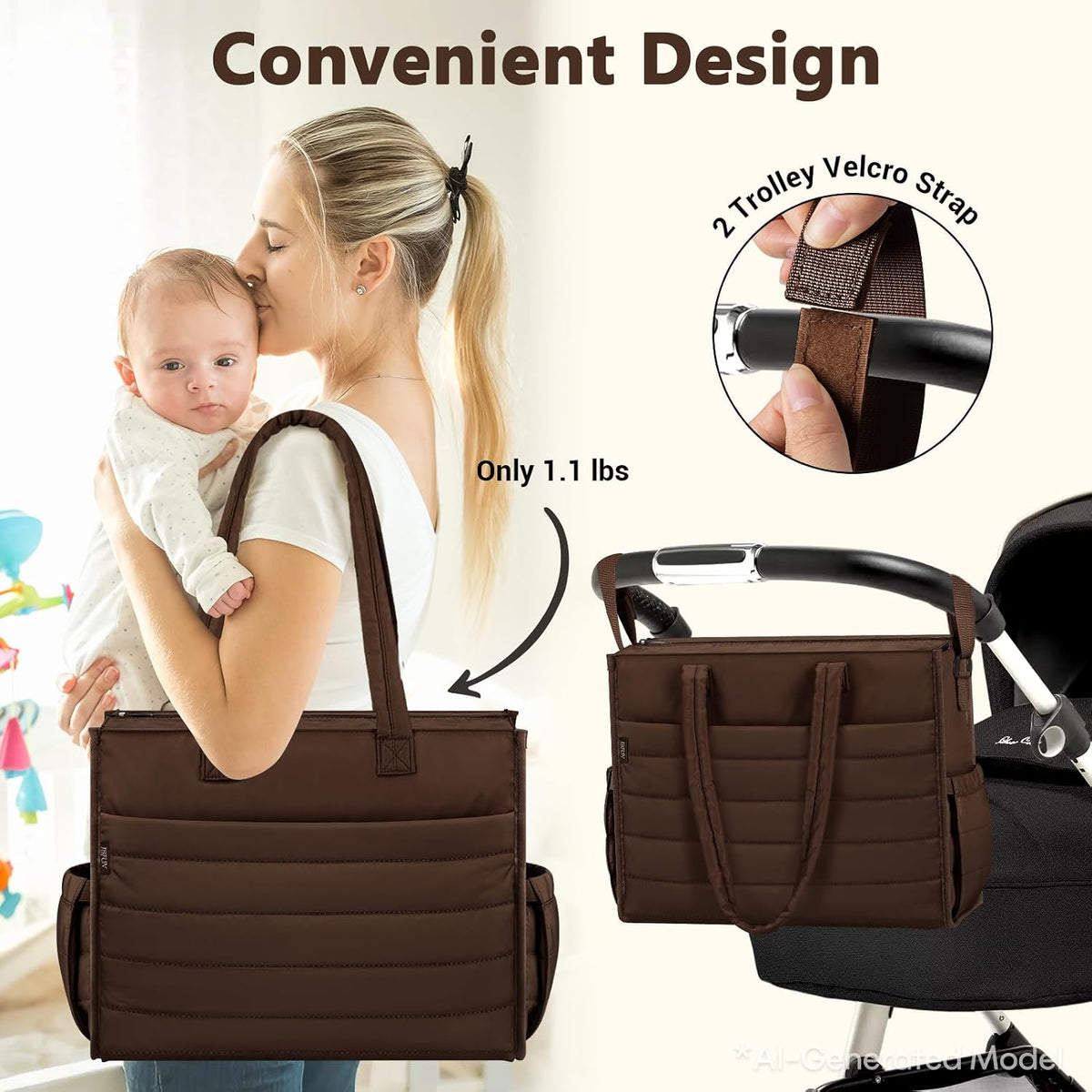 Diaper Bag Tote for Baby, Large Hospital Mommy Bag for Labor Delivery