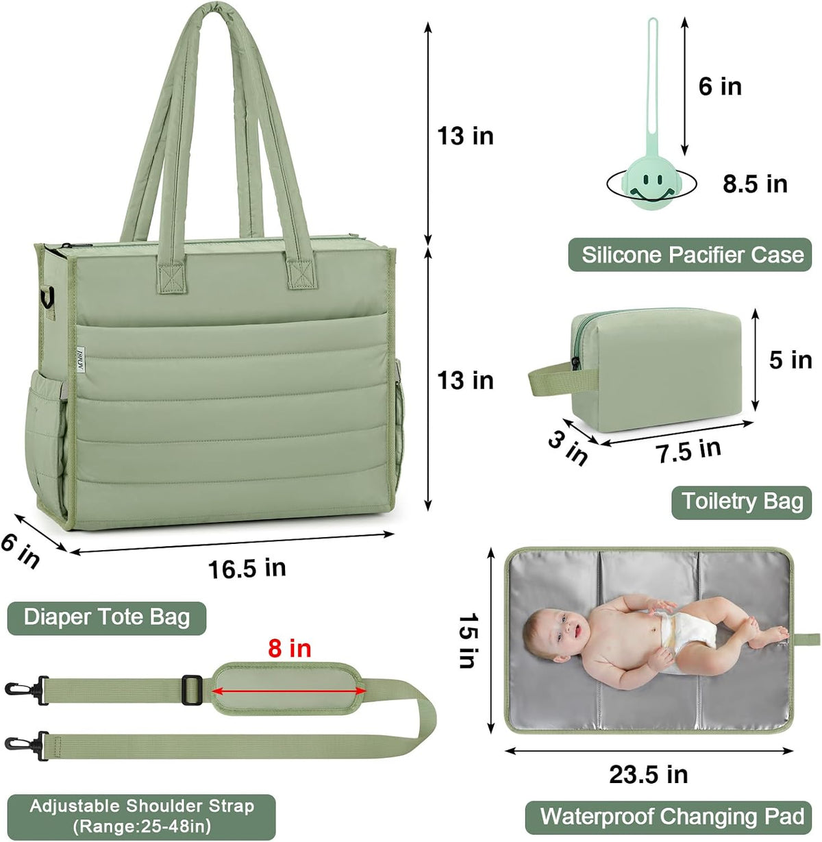 Diaper Bag Tote for Baby, Large Hospital Mommy Bag for Labor Delivery