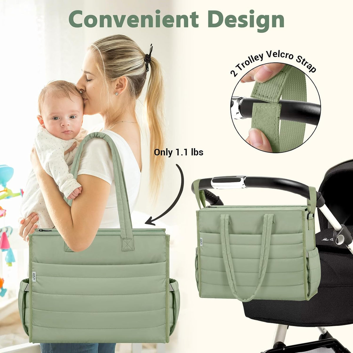 Diaper Bag Tote for Baby, Large Hospital Mommy Bag for Labor Delivery