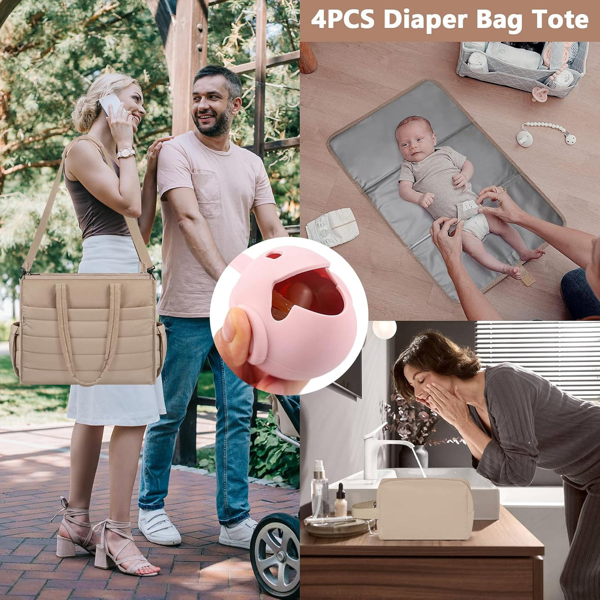 Diaper Bag Tote for Baby, Large Hospital Mommy Bag for Labor Delivery