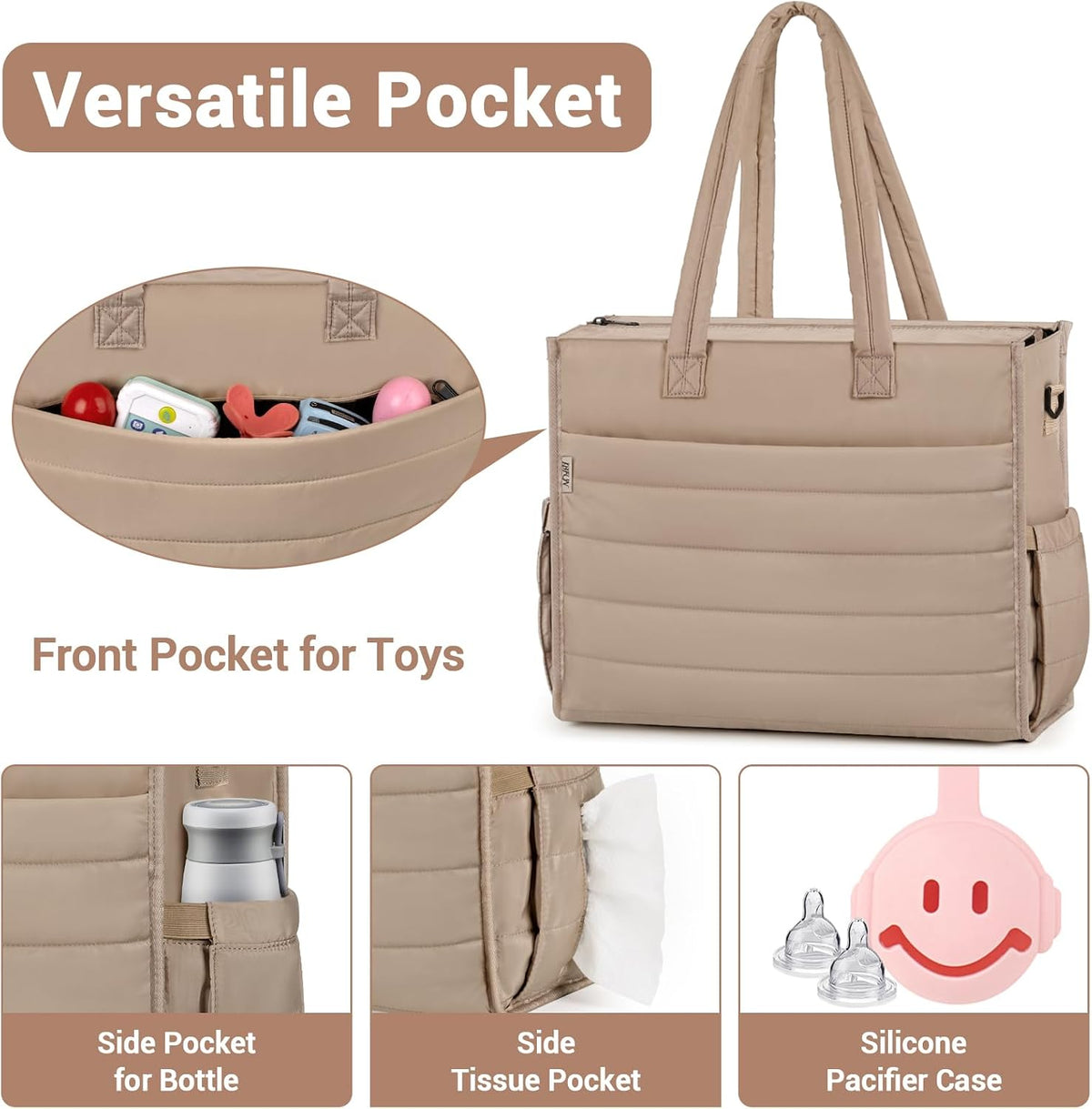 Diaper Bag Tote for Baby, Large Hospital Mommy Bag for Labor Delivery