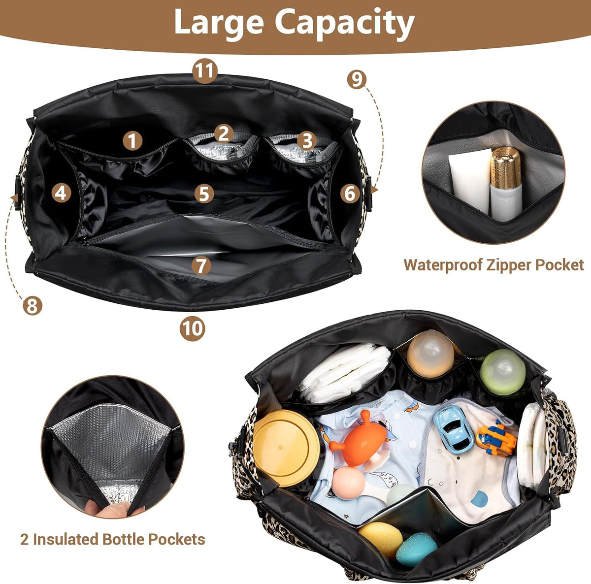 Diaper Bag Tote for Baby, Large Hospital Mommy Bag for Labor Delivery