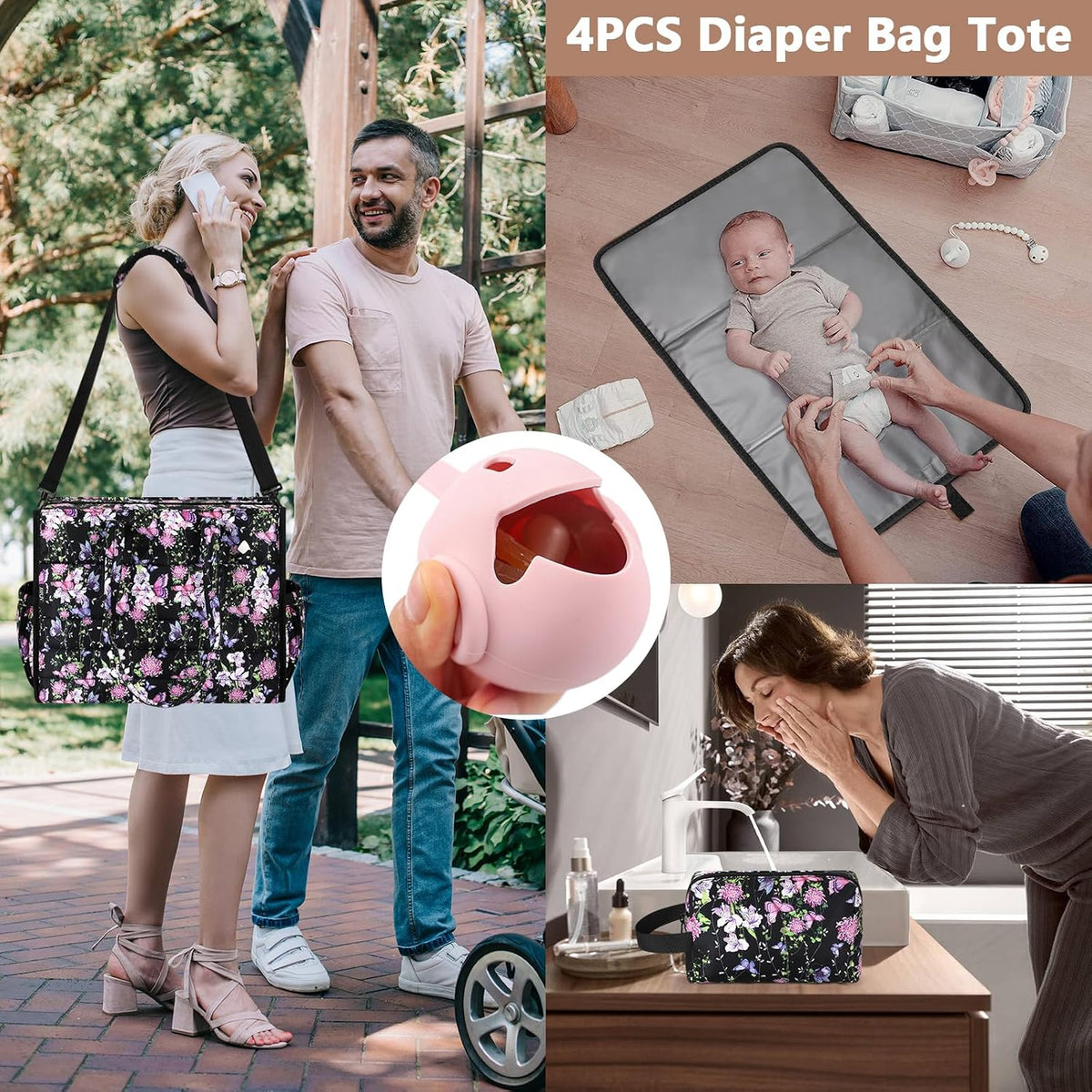 Diaper Bag Tote for Baby, Large Hospital Mommy Bag for Labor Delivery