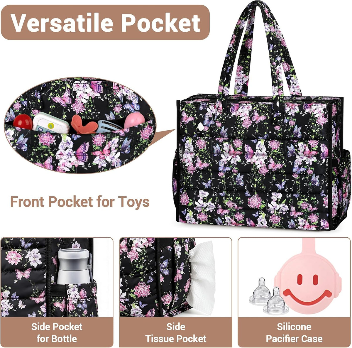 Diaper Bag Tote for Baby, Large Hospital Mommy Bag for Labor Delivery