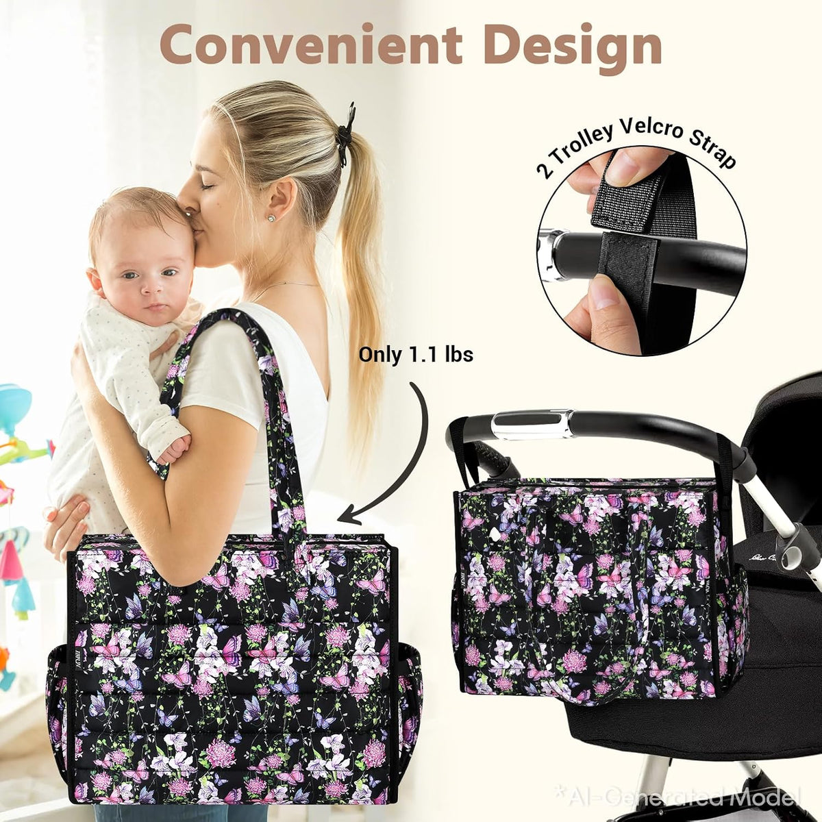 Diaper Bag Tote for Baby, Large Hospital Mommy Bag for Labor Delivery