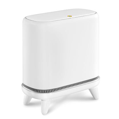 Bathroom Trash Can with Lid, 3.2 Gallon Small Garbage Can with Pop-Up Lid & Air-Pressure Bag Lock, Slim Trash Bin with Legs, Narrow Waste Basket for Bathroom, Bedroom, Kitchen, Office, Rv
