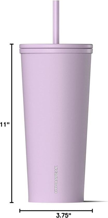 Journey 25 oz Insulated Tumbler with Lid and Straw, Iced Coffee Cup, Reusable Stainless Steel Water Bottle Travel Mug, Gifts for Women Men, Rose Metalic