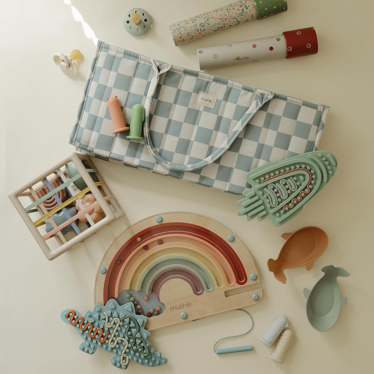 Baby Diaper Caddy | Newborn Essentials Organizer (Pastel Blooms)