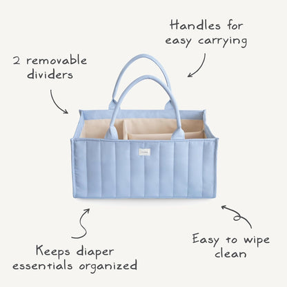 Baby Diaper Caddy | Newborn Essentials Organizer (Pastel Blooms)