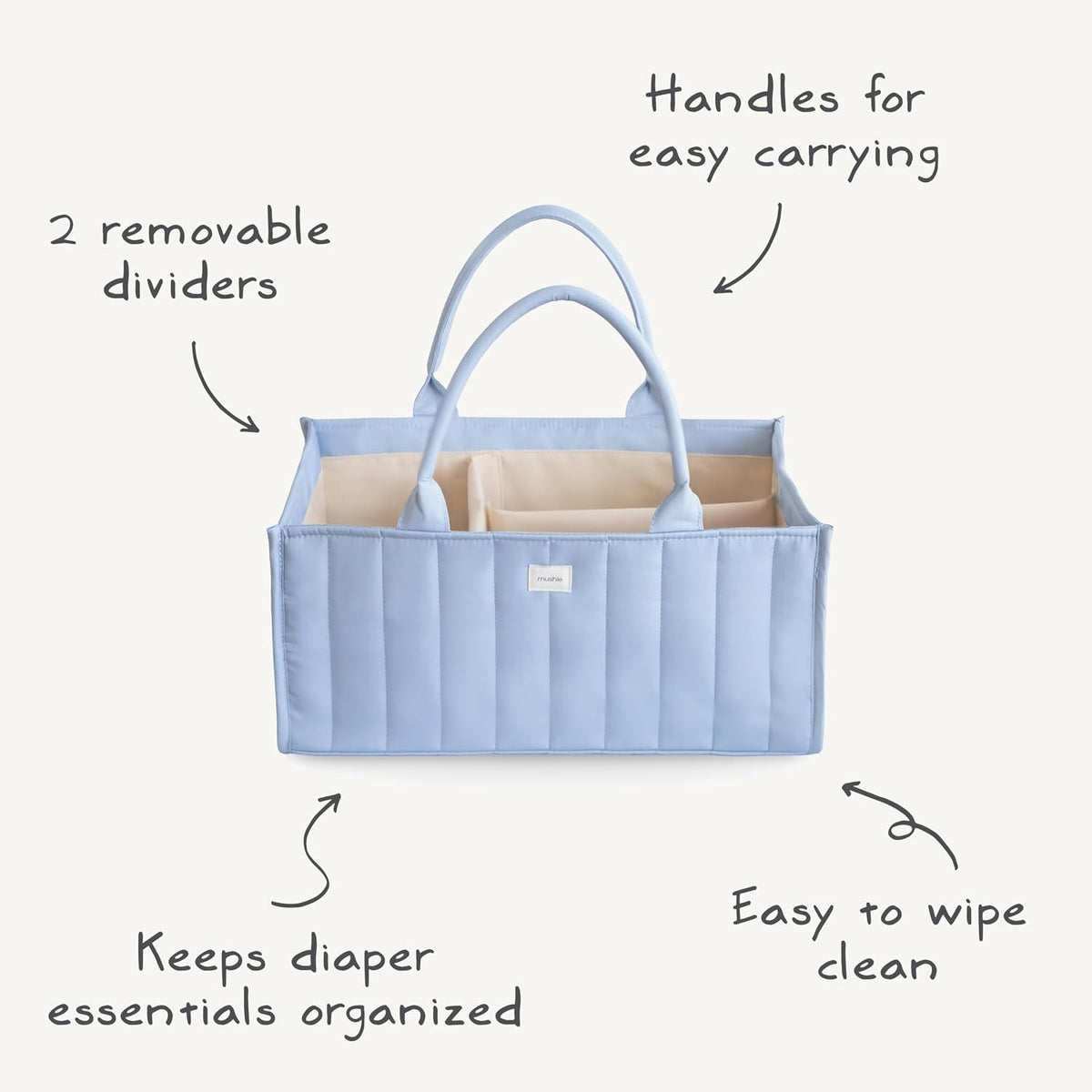 Baby Diaper Caddy | Newborn Essentials Organizer (Pastel Blooms)
