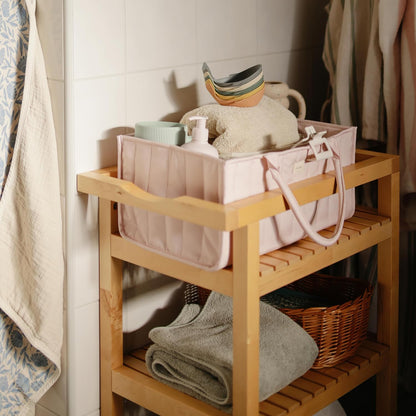 Baby Diaper Caddy | Newborn Essentials Organizer (Pastel Blooms)