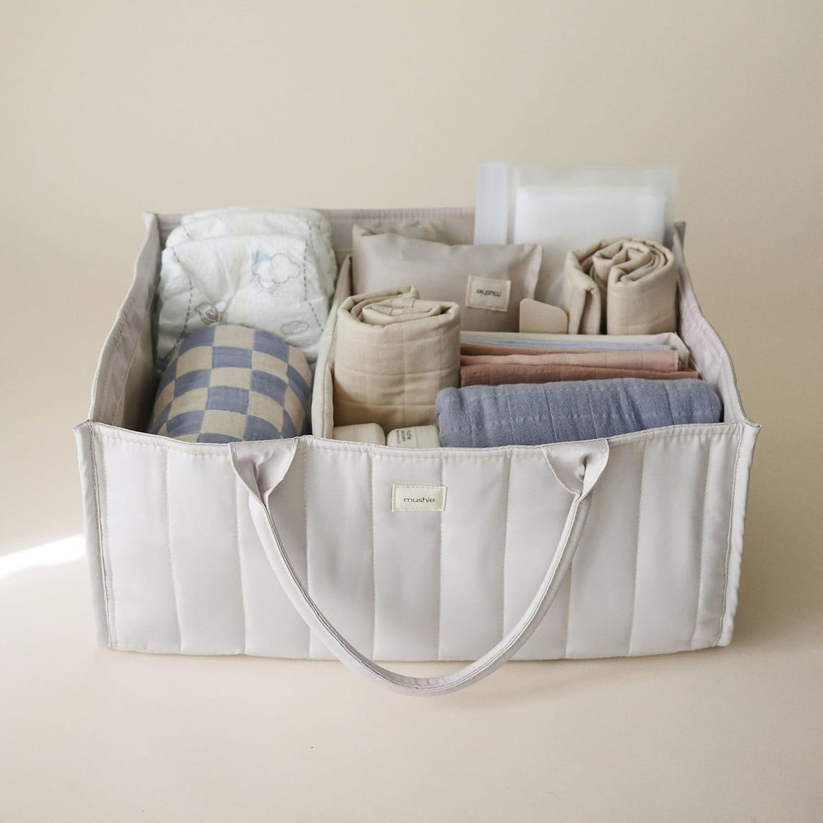 Baby Diaper Caddy | Newborn Essentials Organizer (Pastel Blooms)