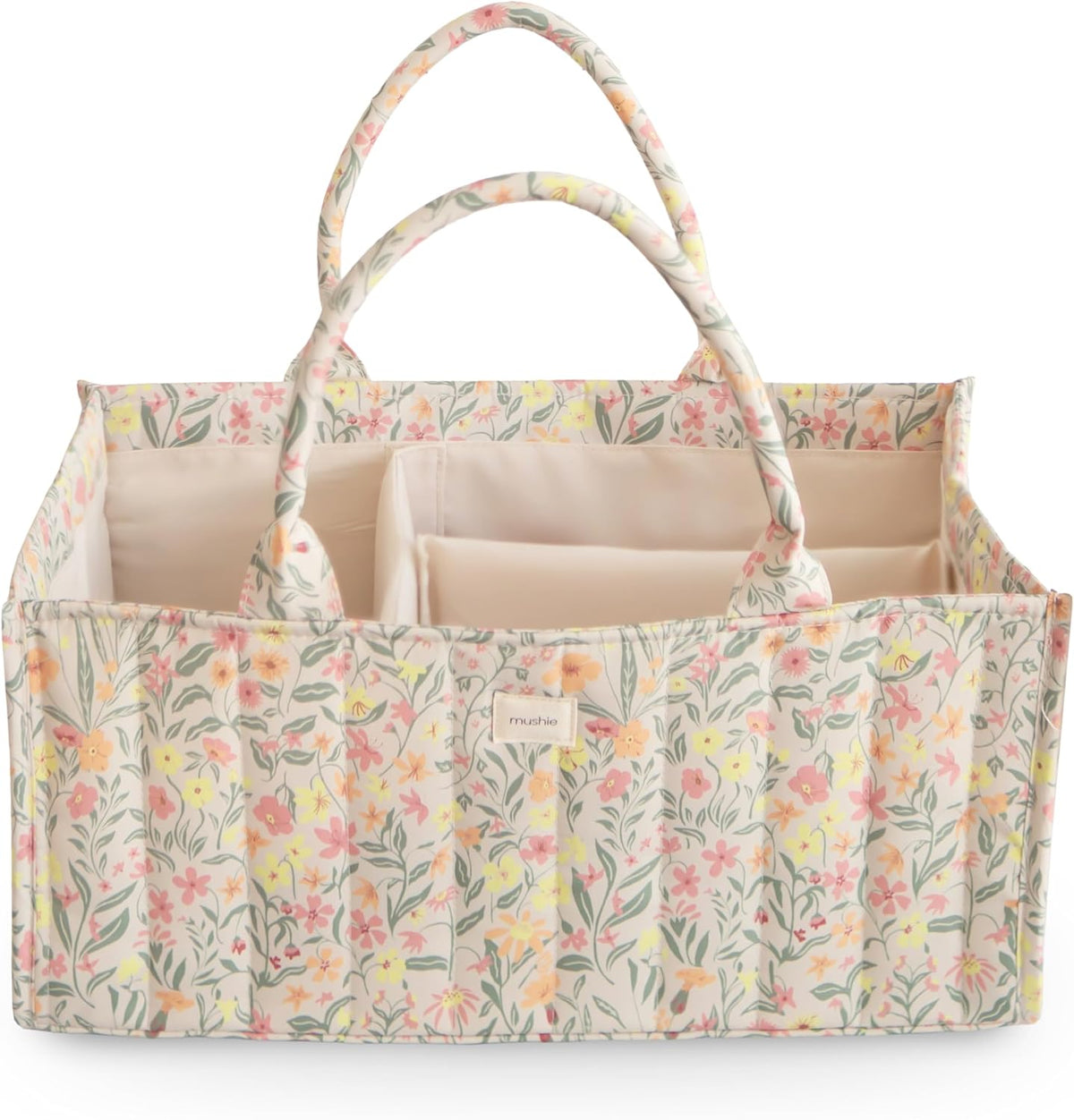 Baby Diaper Caddy | Newborn Essentials Organizer (Pastel Blooms)
