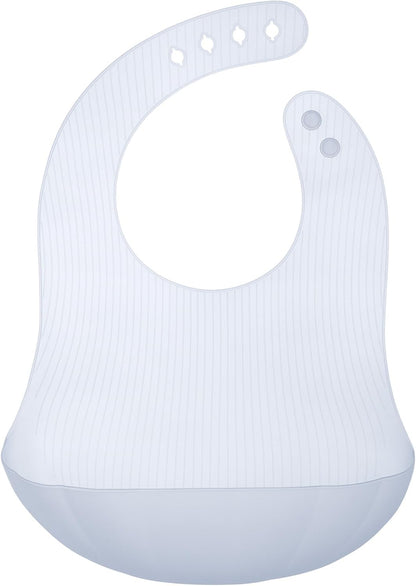 Silicone Training Cup with Straw Lid Bundle 9oz Kiwi Fold N Go Silicone Baby Bib w Travel Case (Blueberry)