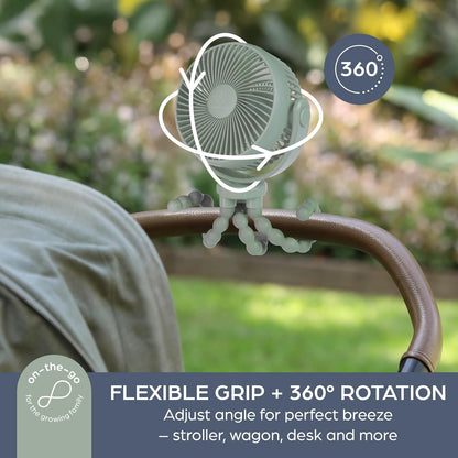 Portable Stroller Fan - USB Rechargeable with 3 Speeds