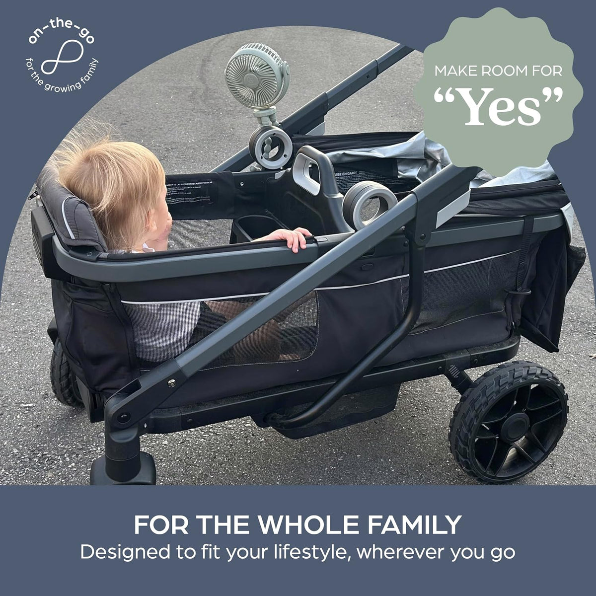 Portable Stroller Fan - USB Rechargeable with 3 Speeds