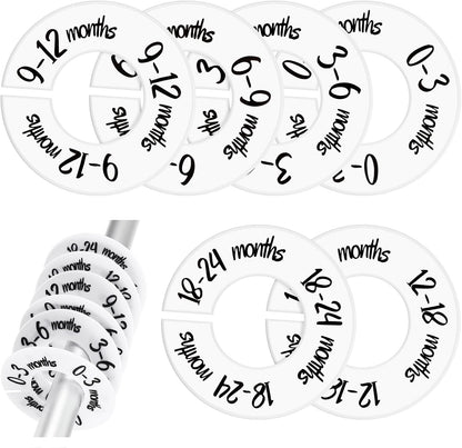 Baby Closet Dividers 6 Pack, Unisex Nursery Closet Organizer, White