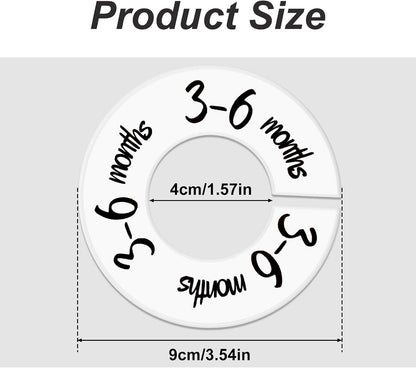 Baby Closet Dividers 6 Pack, Unisex Nursery Closet Organizer, White