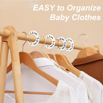 Baby Closet Dividers 6 Pack, Unisex Nursery Closet Organizer, White