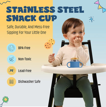 Stainless Steel Snack Cup with Silicone Lid, Blush Bloom