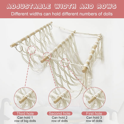 Stuffed Animal Net Hammock, Corner Wall Hanging Storage Organizer for Toys