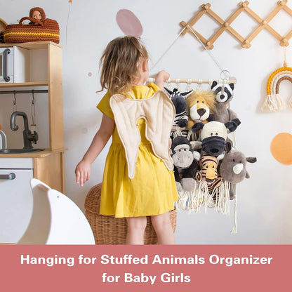 Stuffed Animal Net Hammock, Corner Wall Hanging Storage Organizer for Toys