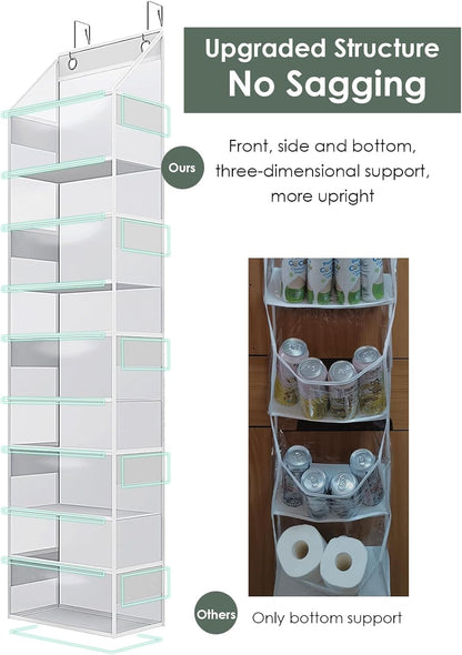 Over The Door Organizer, Clear PVC Hanging Storage Bag, 5 Shevles Behind Door Organizer for Bedroom, Nursery, Bathroom, Closet, Pantry and Stuffed Animals Storage Holder, 1 Pack