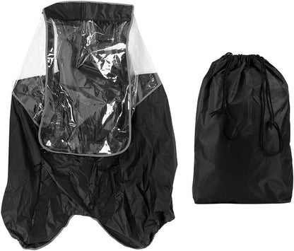 Rain Cover for with Ventilation for Comfortable Rides in Weather (Black) (Black)