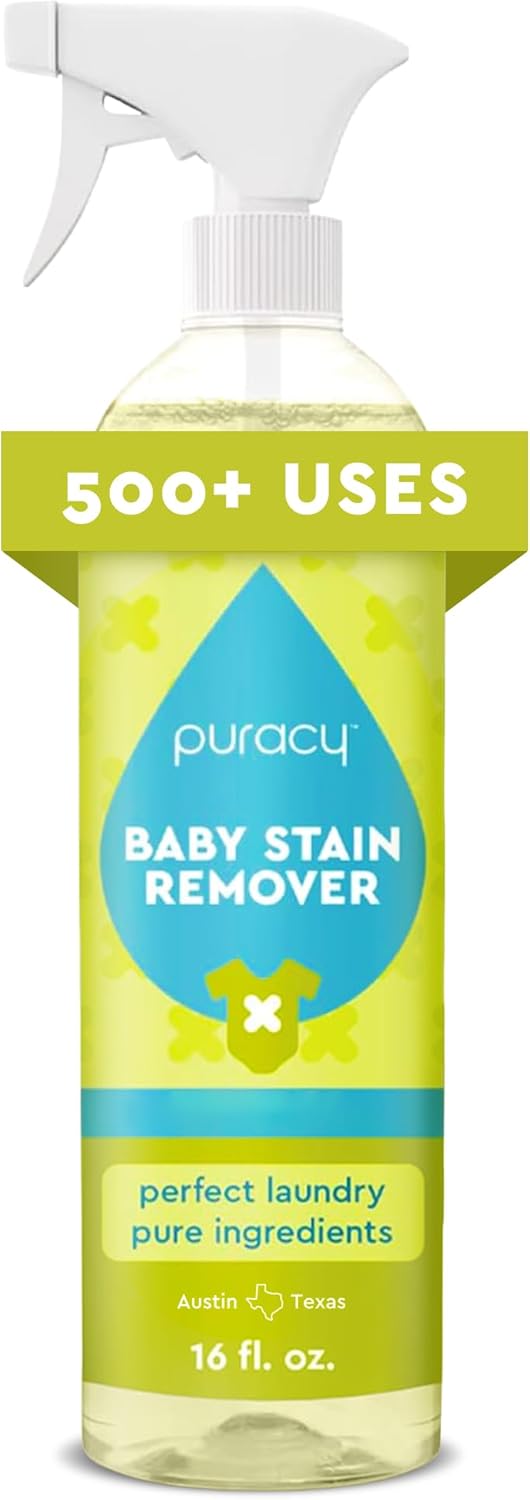 Stain Remover, Travel and Laundry Stain Cleaner for Clothes, Baby Essentials, Kids Stains, Oil and Fabric Spot Cleaner (Baby Stain Remover Spray, 16 fl oz)