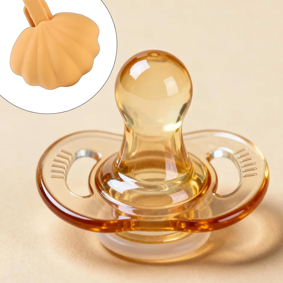 Compact Silicone Storage Case Shell Shape Portable Organiser Box for Soothing Container Box Compact Silicone Storage with Hanging Strap