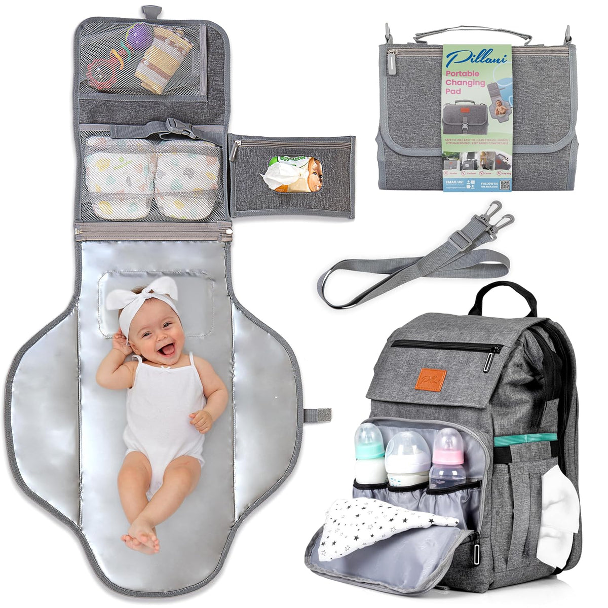 Newborn Essentials: Portable Changing Pad & Diaper Bag