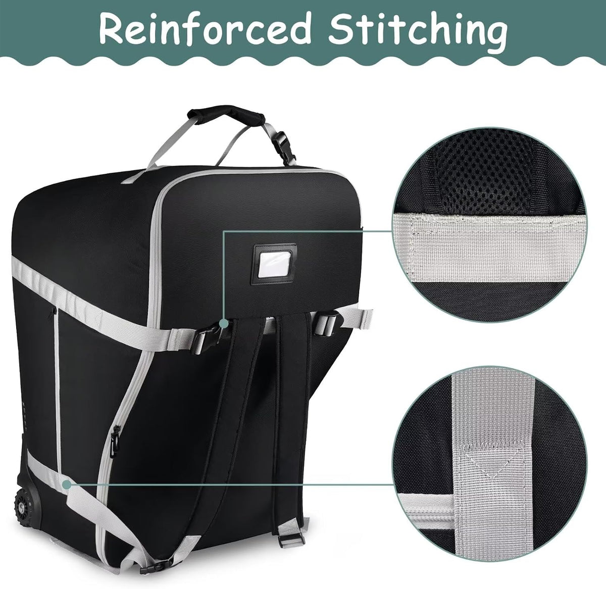SCTEL Infant Car Seat Travel Bag Backpack for Airplane, with Wheels