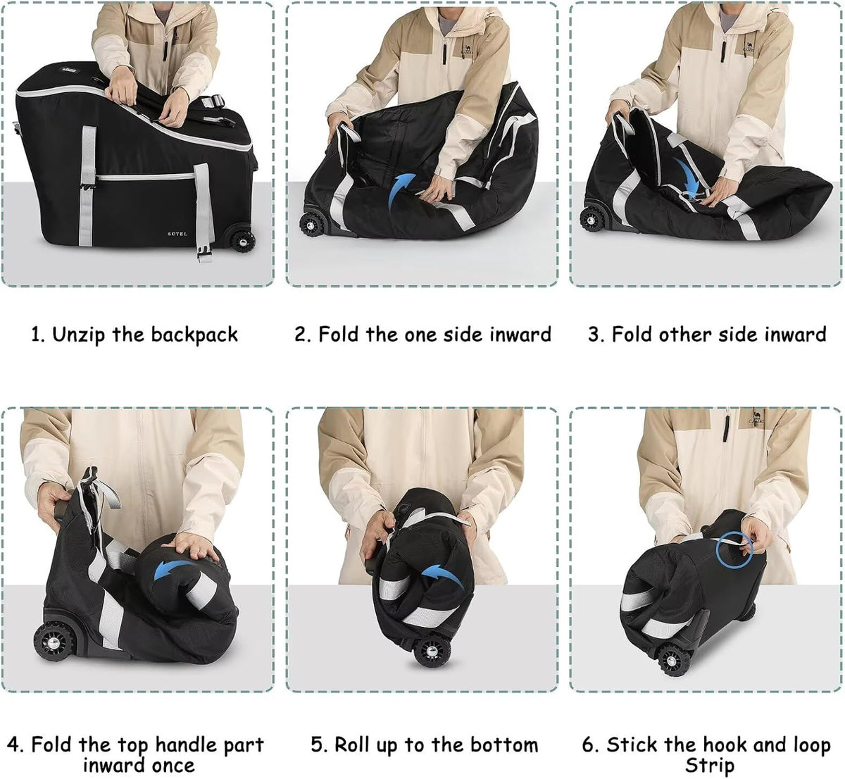 SCTEL Infant Car Seat Travel Bag Backpack for Airplane, with Wheels