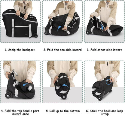 SCTEL Infant Car Seat Travel Bag Backpack for Airplane, with Wheels