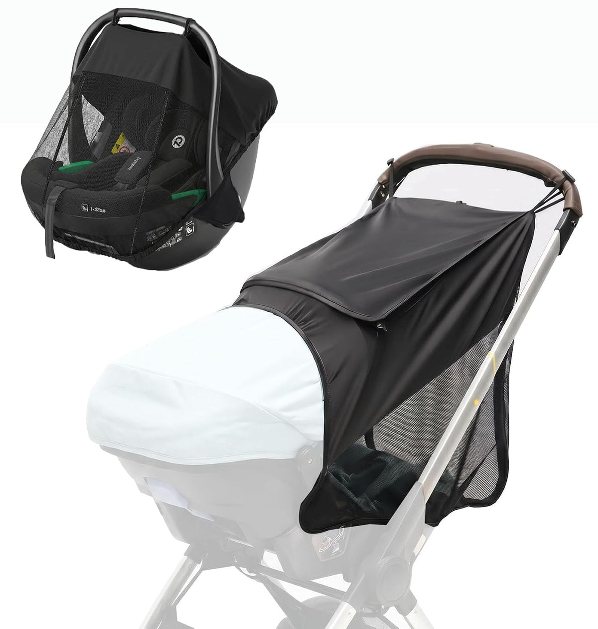 Baby Stroller Sun Shade & Mousquito Net for Doona Car Seat Stroller Carseat Sun Shade Canopy Cover UPF50+ Stroller Sun Shade Extender