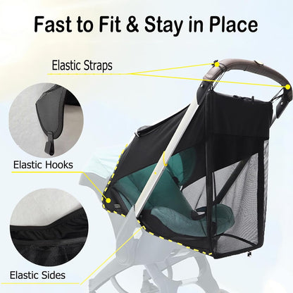 Baby Stroller Sun Shade & Mousquito Net for Doona Car Seat Stroller Carseat Sun Shade Canopy Cover UPF50+ Stroller Sun Shade Extender