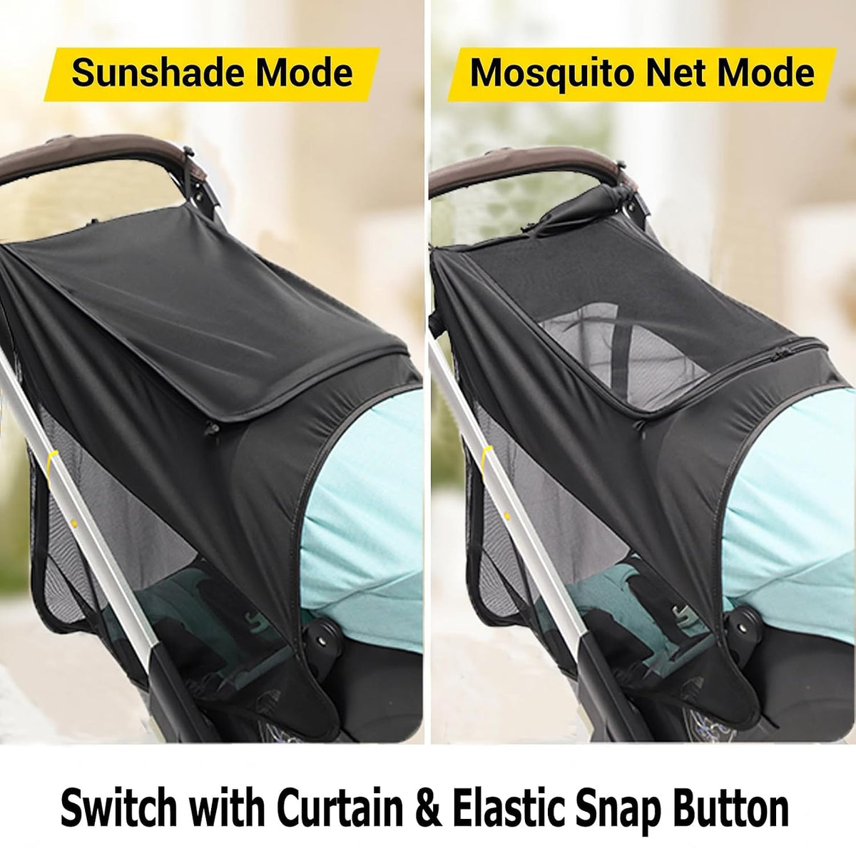 Baby Stroller Sun Shade & Mousquito Net for Doona Car Seat Stroller Carseat Sun Shade Canopy Cover UPF50+ Stroller Sun Shade Extender